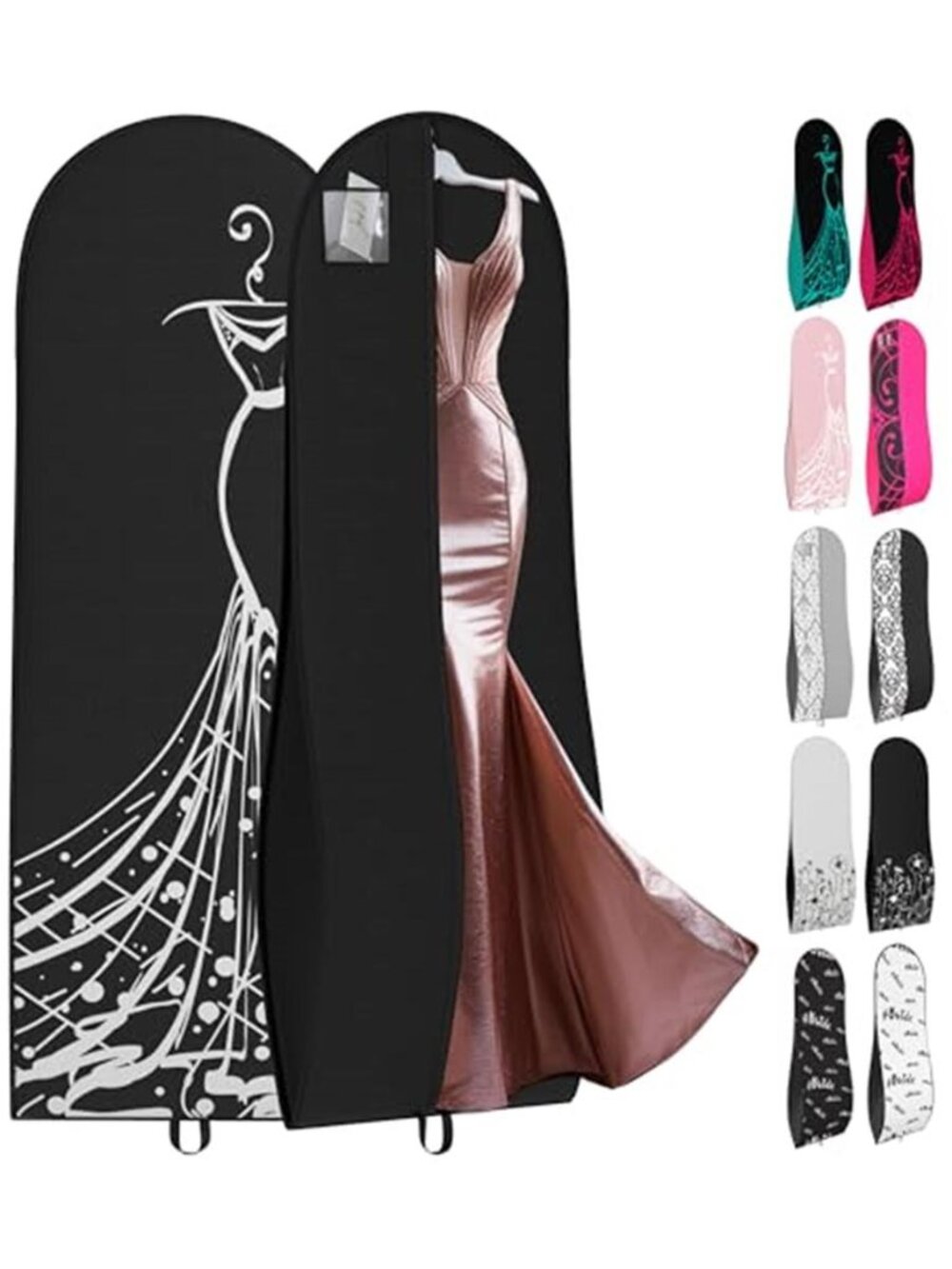 Wedding Dress Garment Bag 72in Long Gown Storage Cover Bridal Prom Travel Zipper